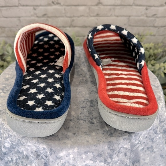 🇺🇸Stars & Stripes Patriotic Themed Open Toe One Band Comfy Slippers WMS 12/13 - Picture 4 of 10